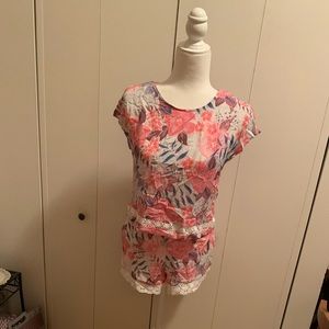 Tropical Print Two-Piece Set (Small)